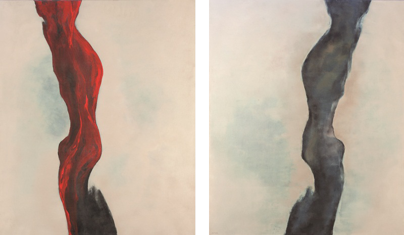 Gray, Black, and Red - Diptych