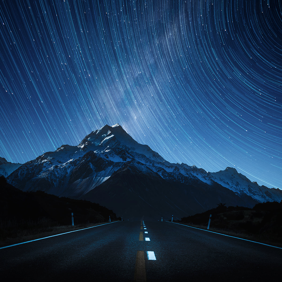 Paysage de Baixa Luz - Vias - MT Cook Aoraki NZ